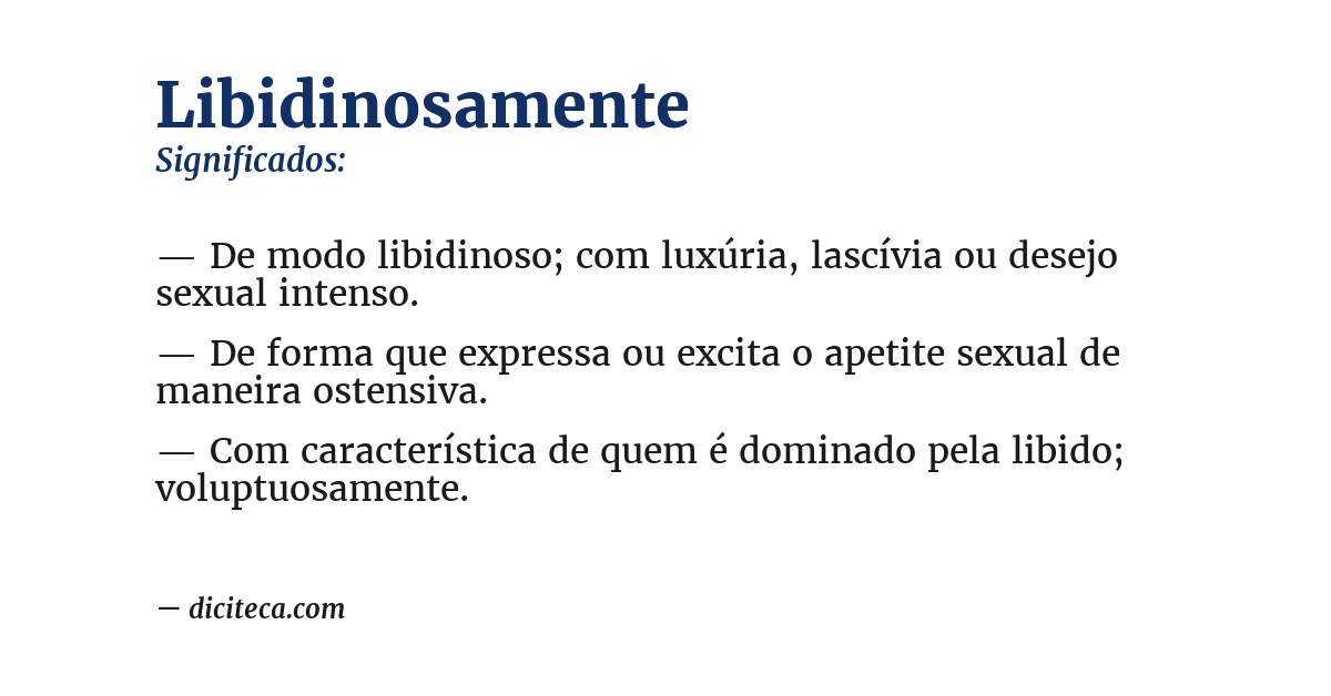 Significado de libidinosamente