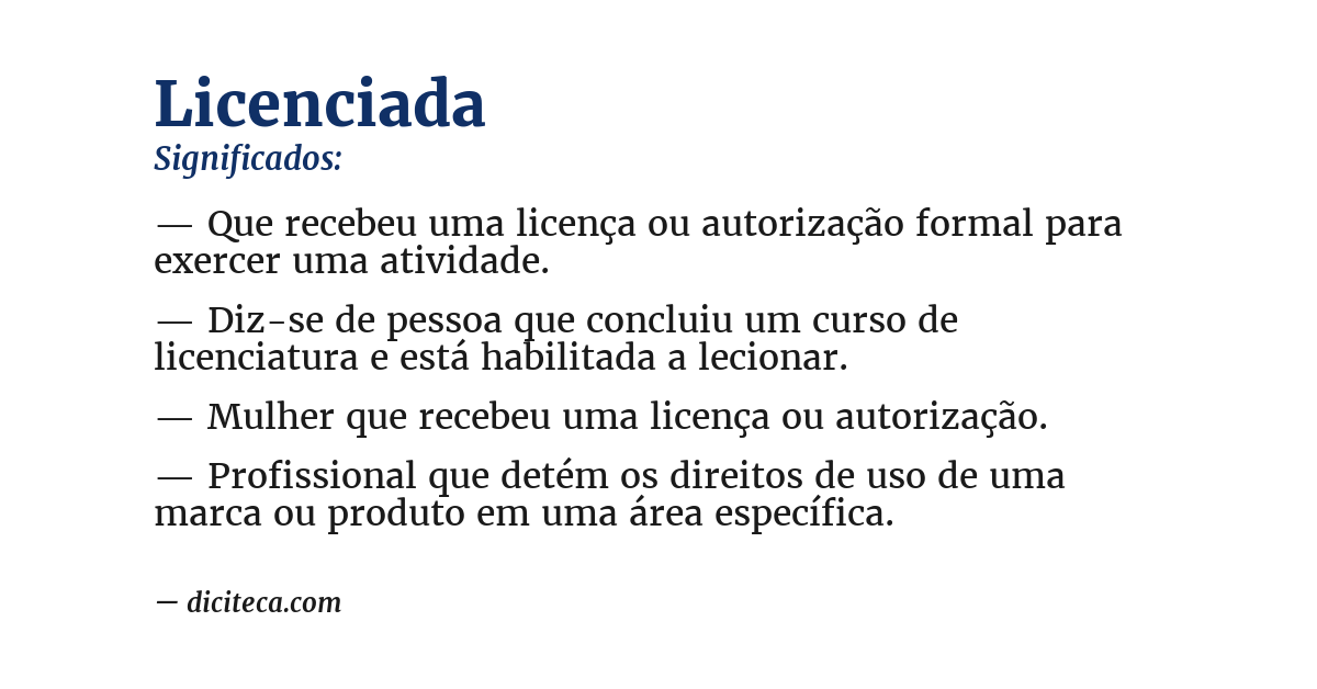 Significado de licenciada