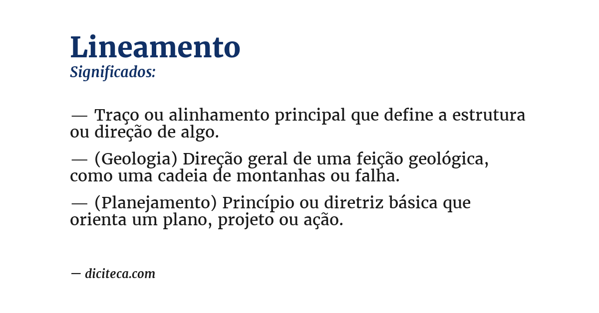 Significado de lineamento