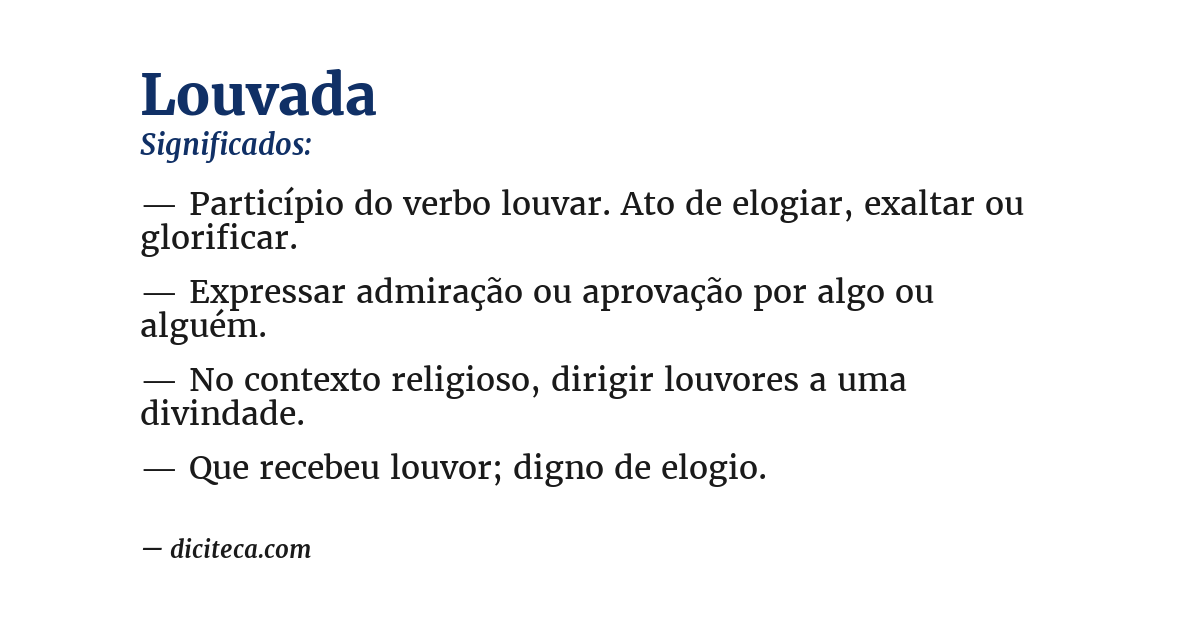 Significado de louvada