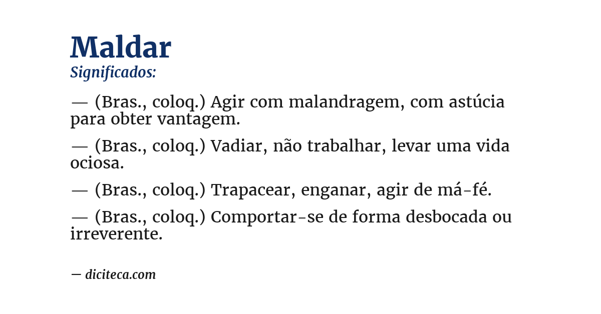 Significado de maldar