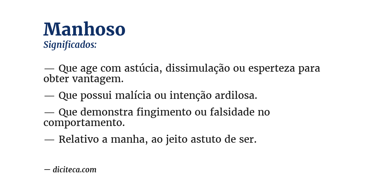 Significado de manhoso