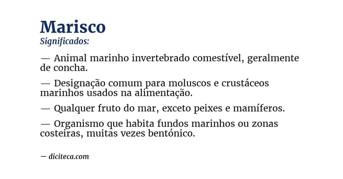 Significado de marisco