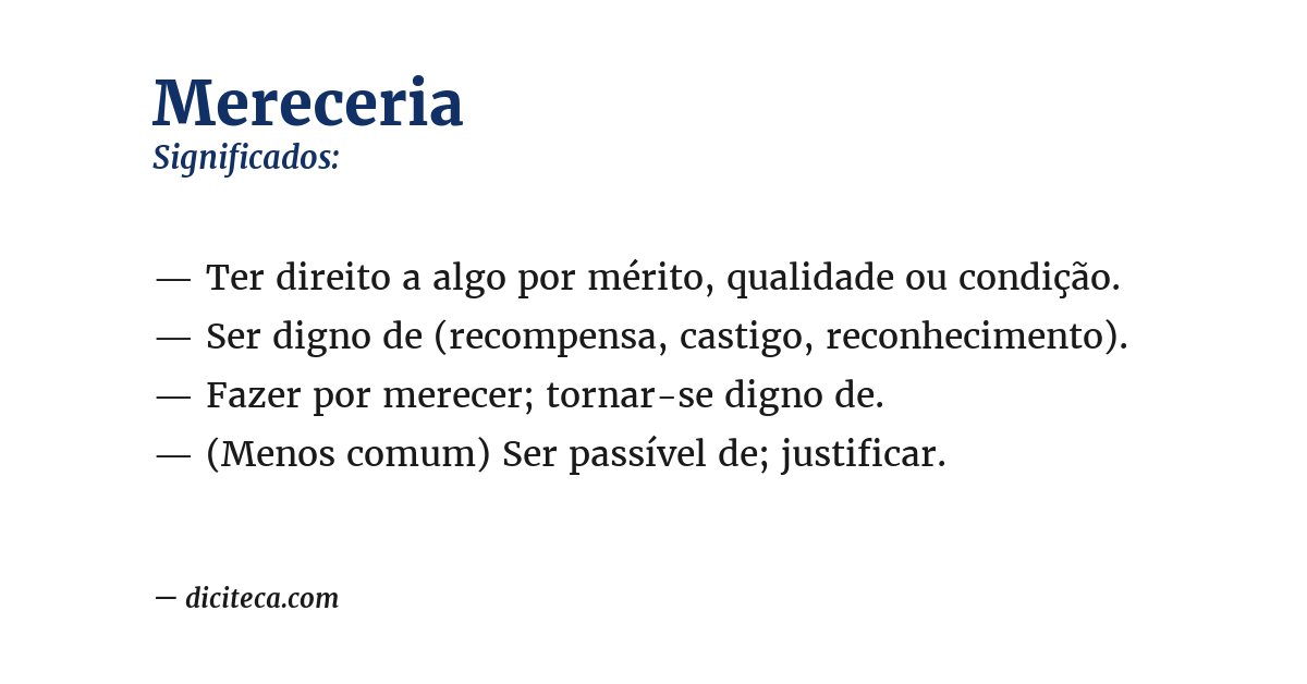 Significado de mereceria
