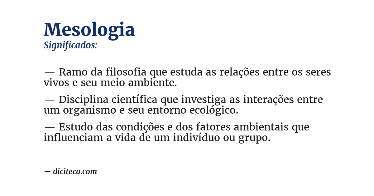 Significado de mesologia