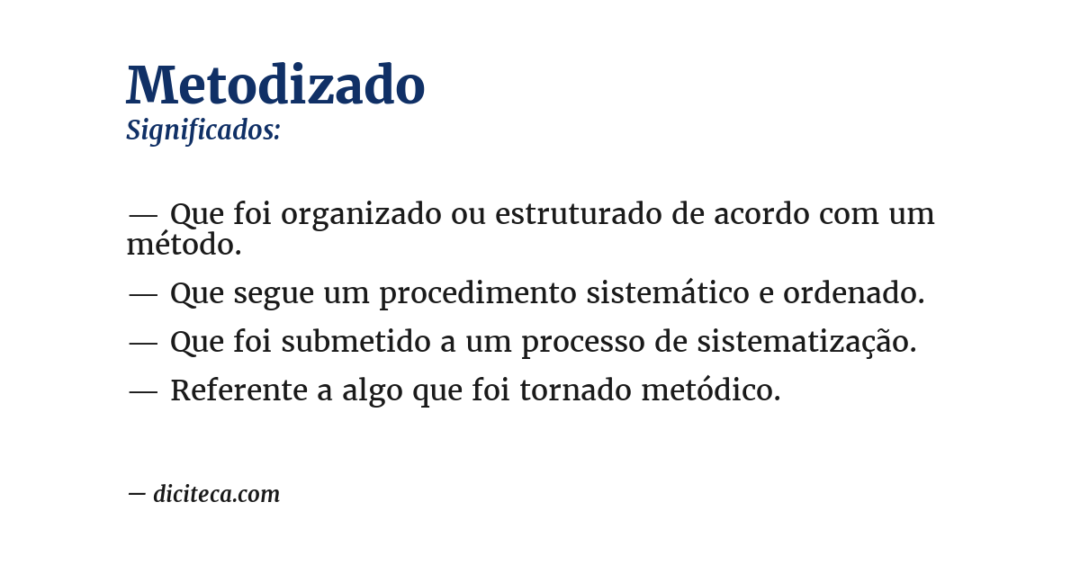 Significado de metodizado