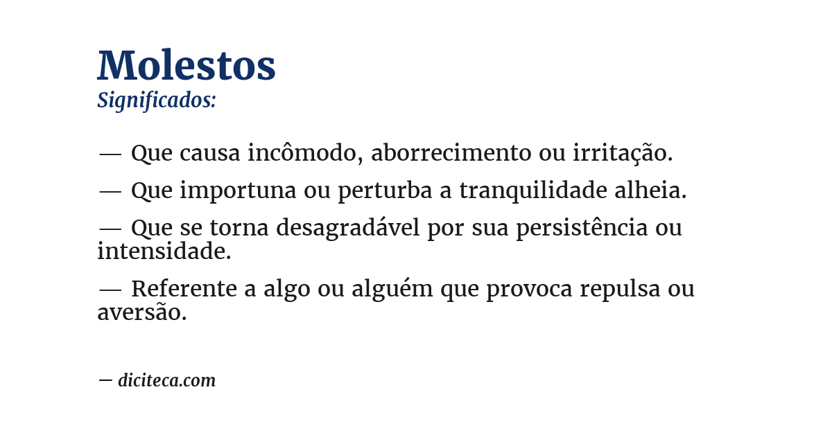 Significado de molestos