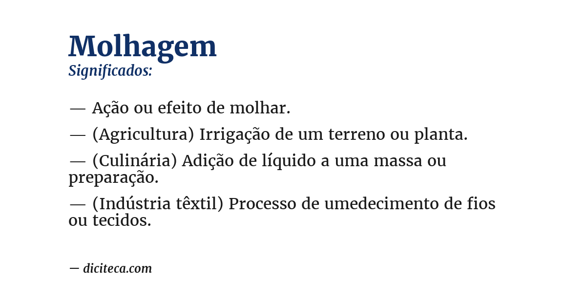 Significado de molhagem