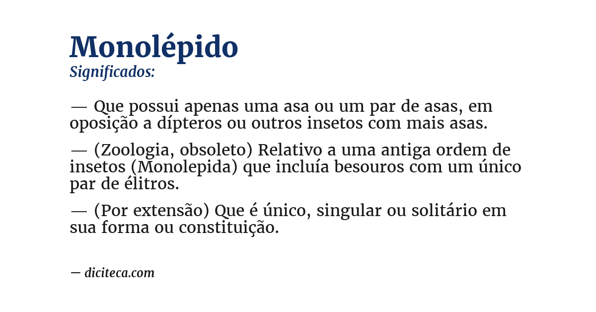 Significado de monolépido