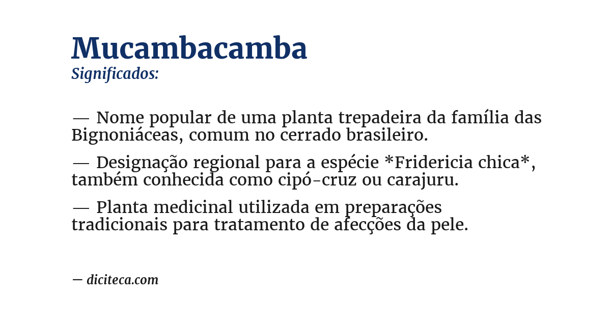 Significado de mucambacamba