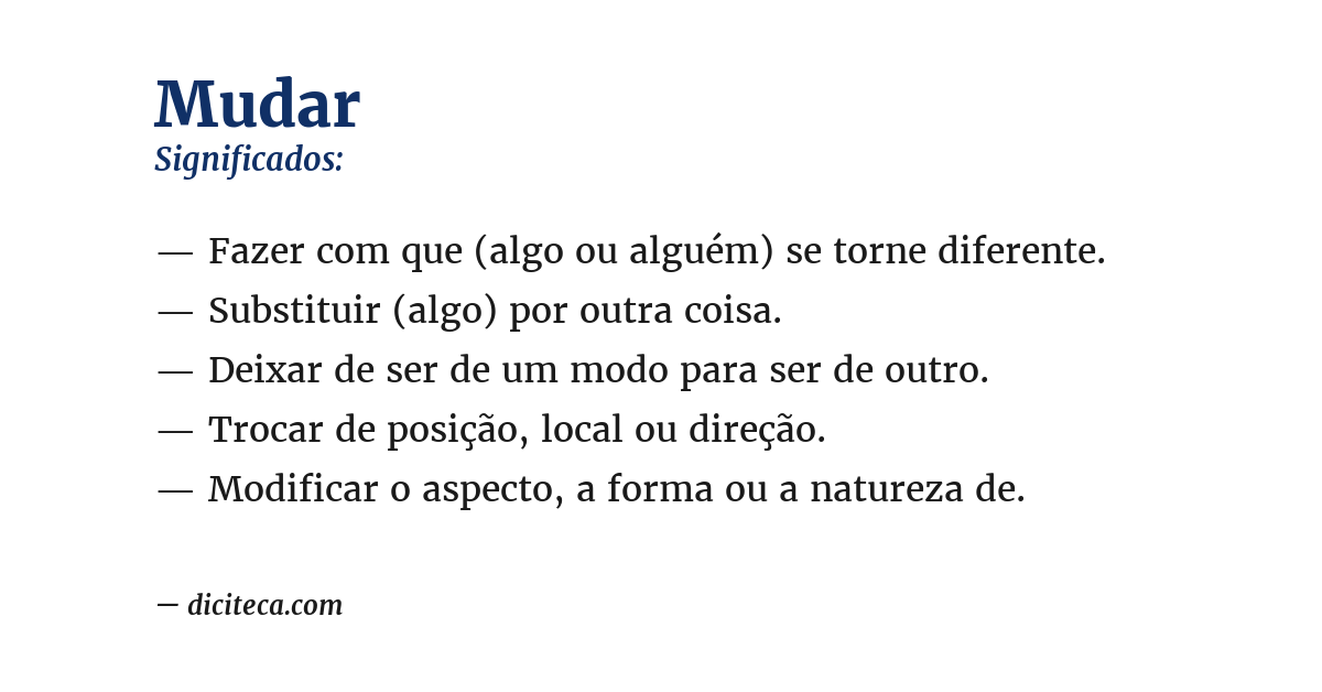 Significado de mudar