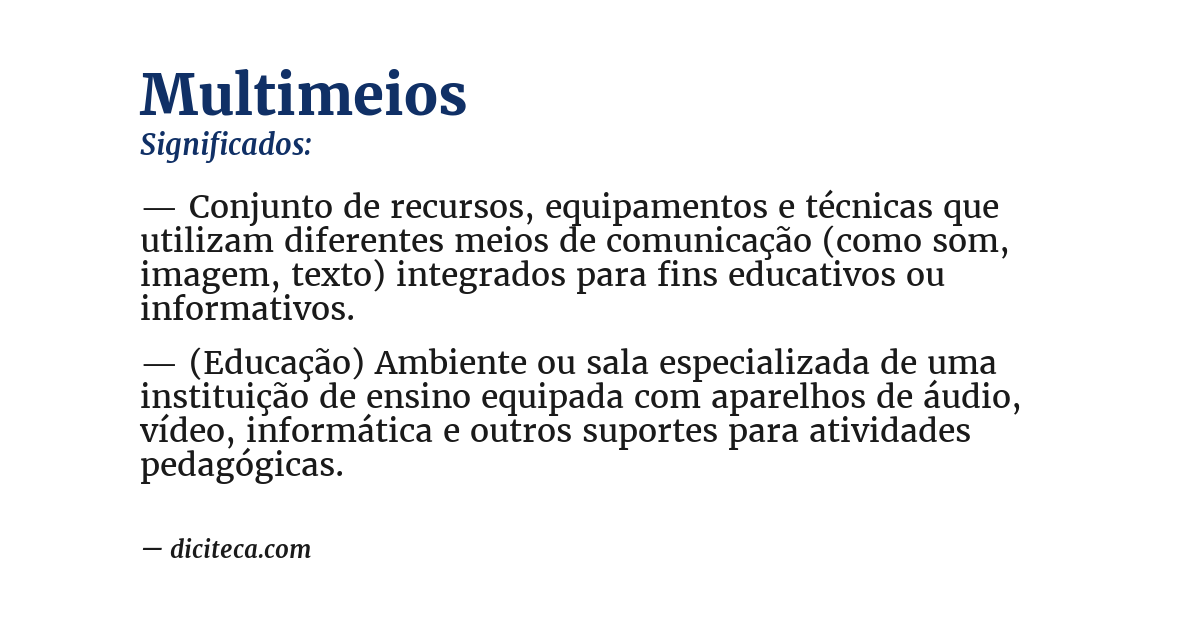 Significado de multimeios
