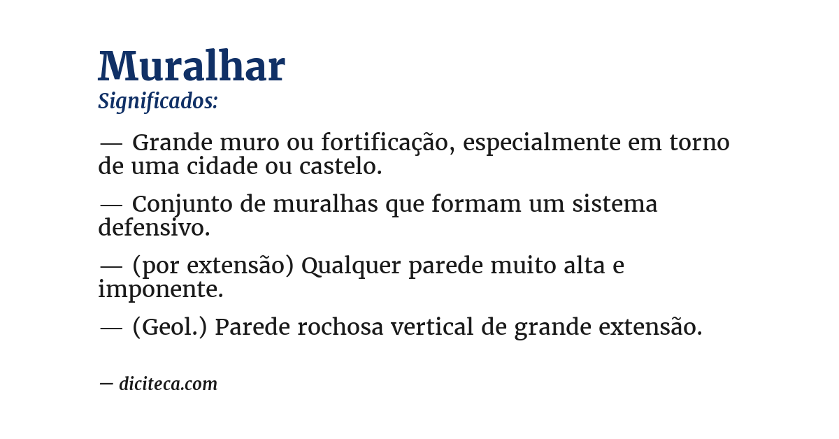 Significado de muralhar