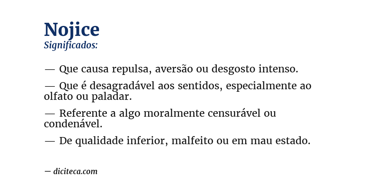 Significado de nojice