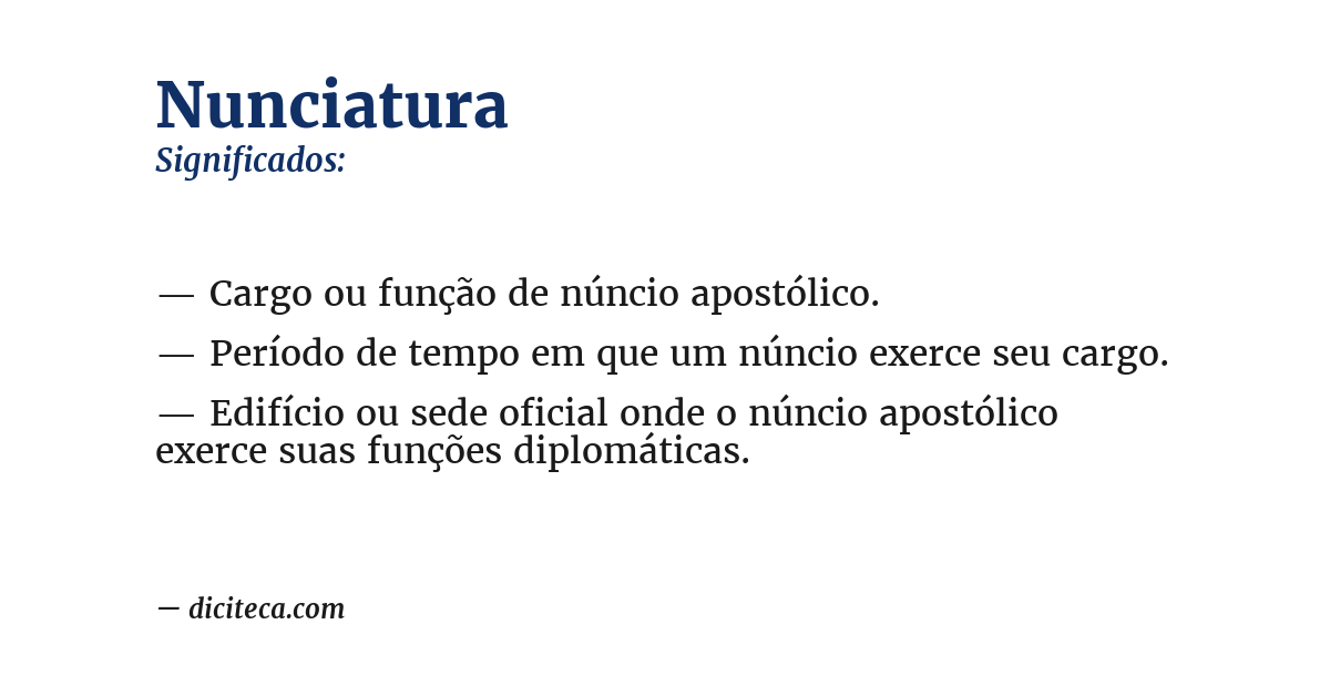 Significado de nunciatura