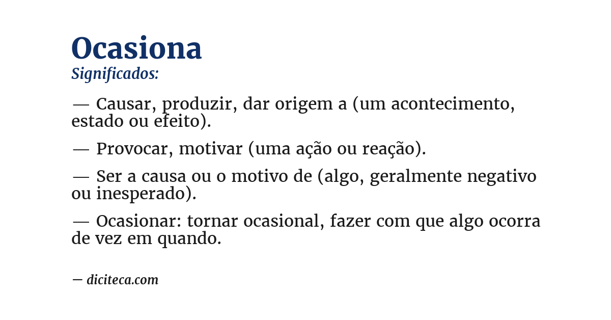 Significado de ocasiona