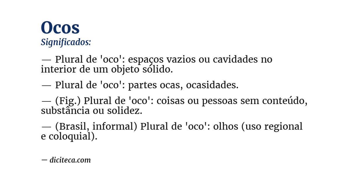 Significado de ocos