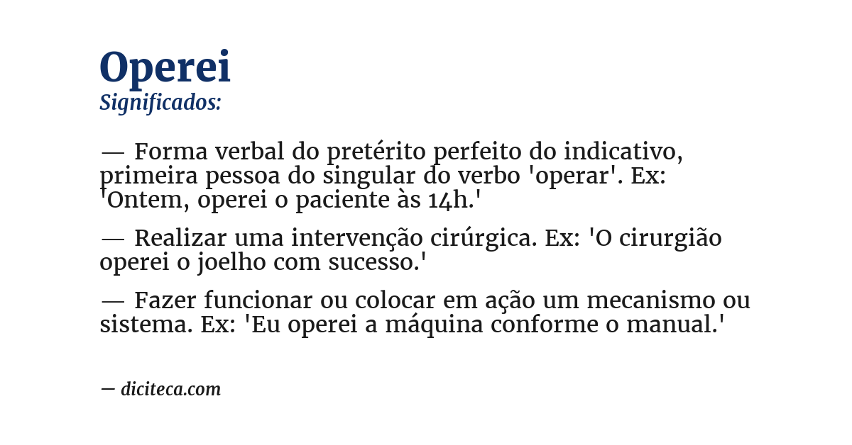 Significado de operei
