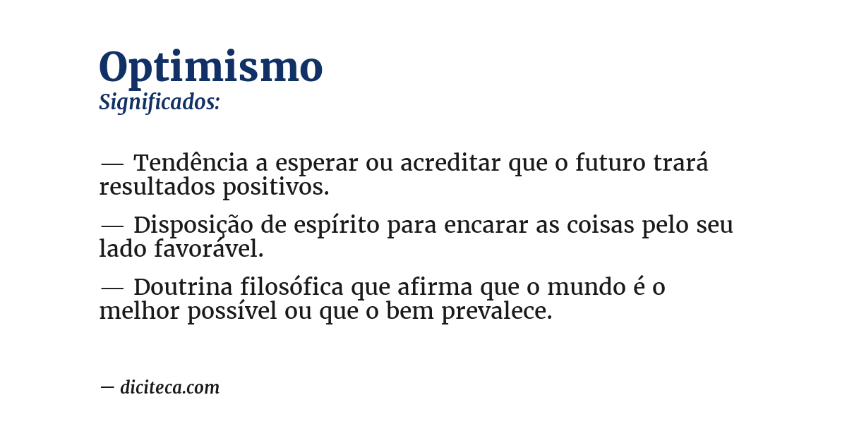 Significado de optimismo