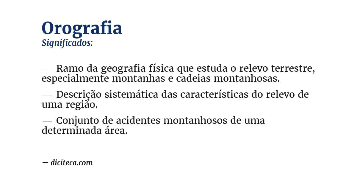Significado de orografia