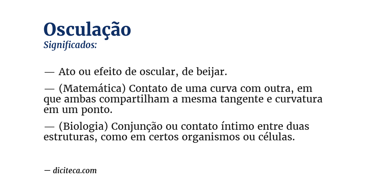 Significado de osculação
