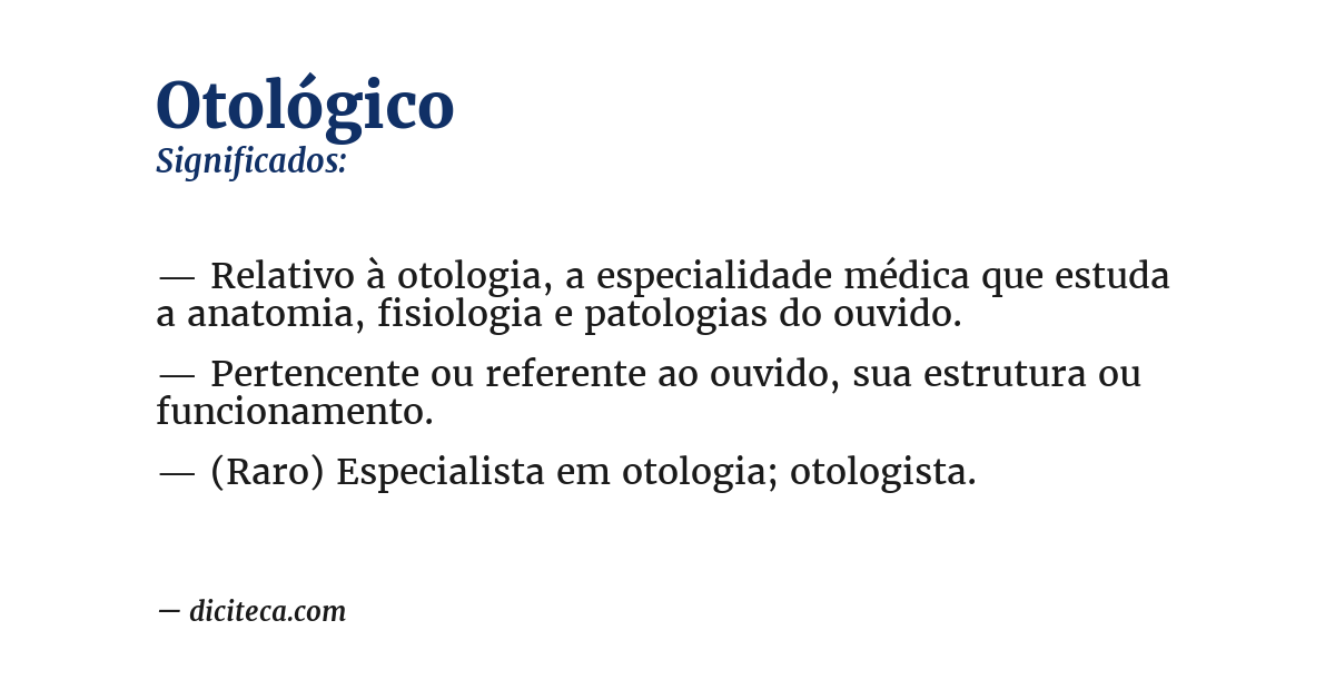 Significado de otológico