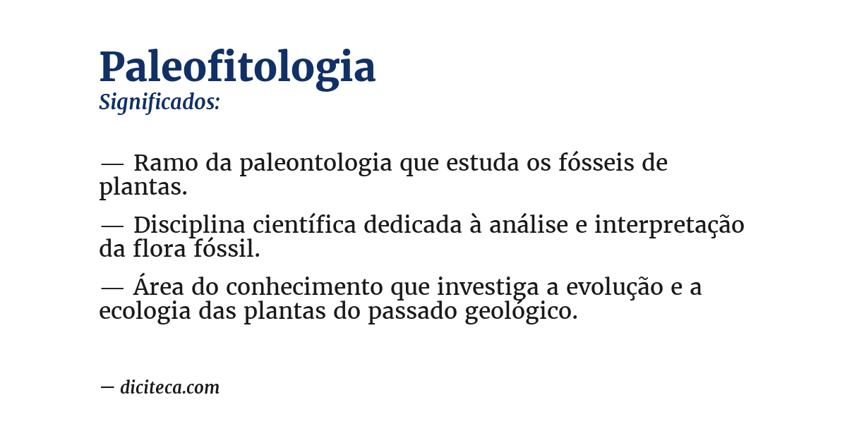 Significado de paleofitologia