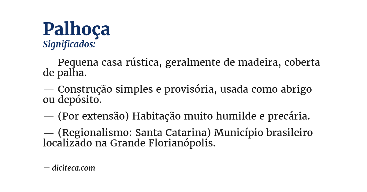 Significado de palhoça
