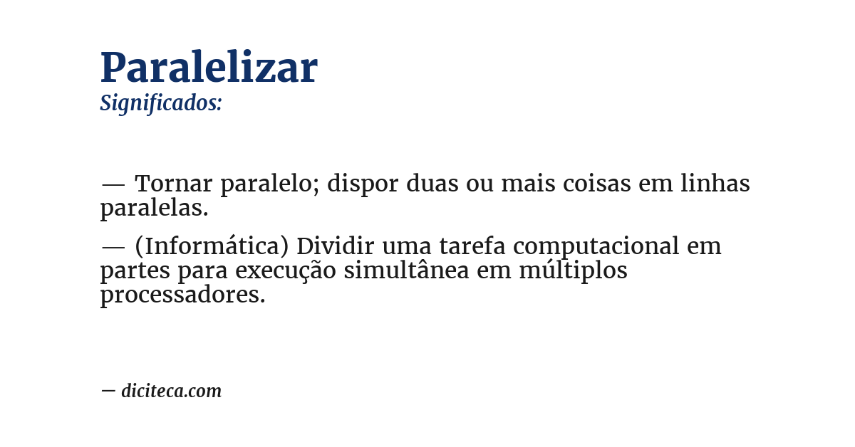 Significado de paralelizar