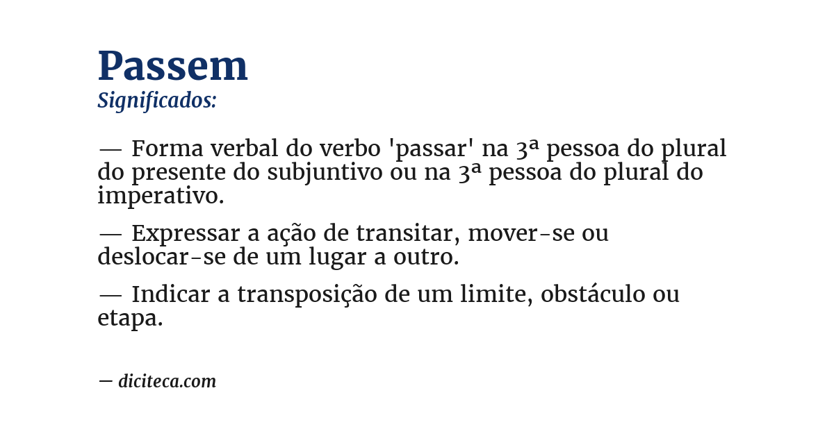 Significado de passem