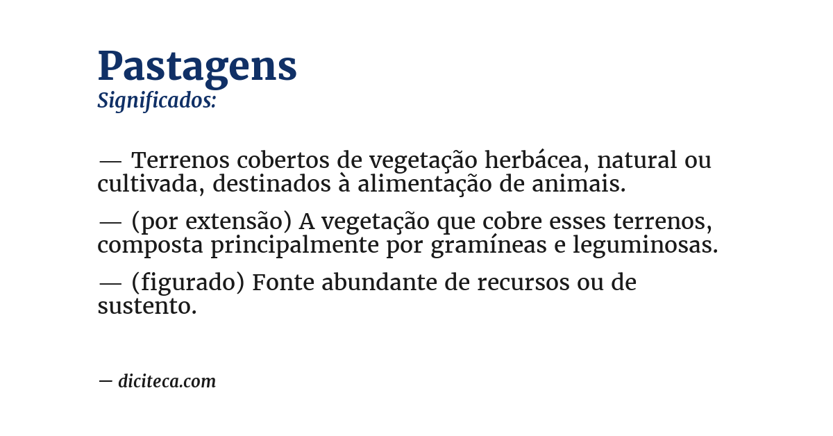 Significado de pastagens