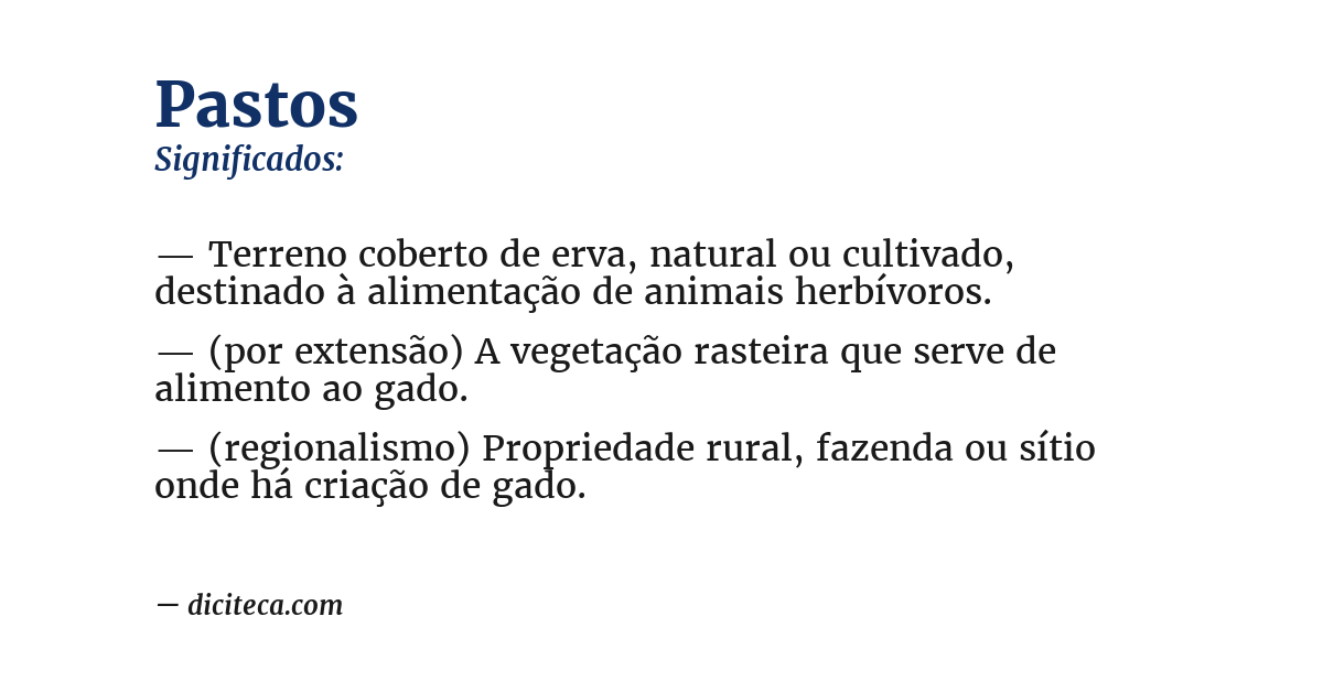 Significado de pastos
