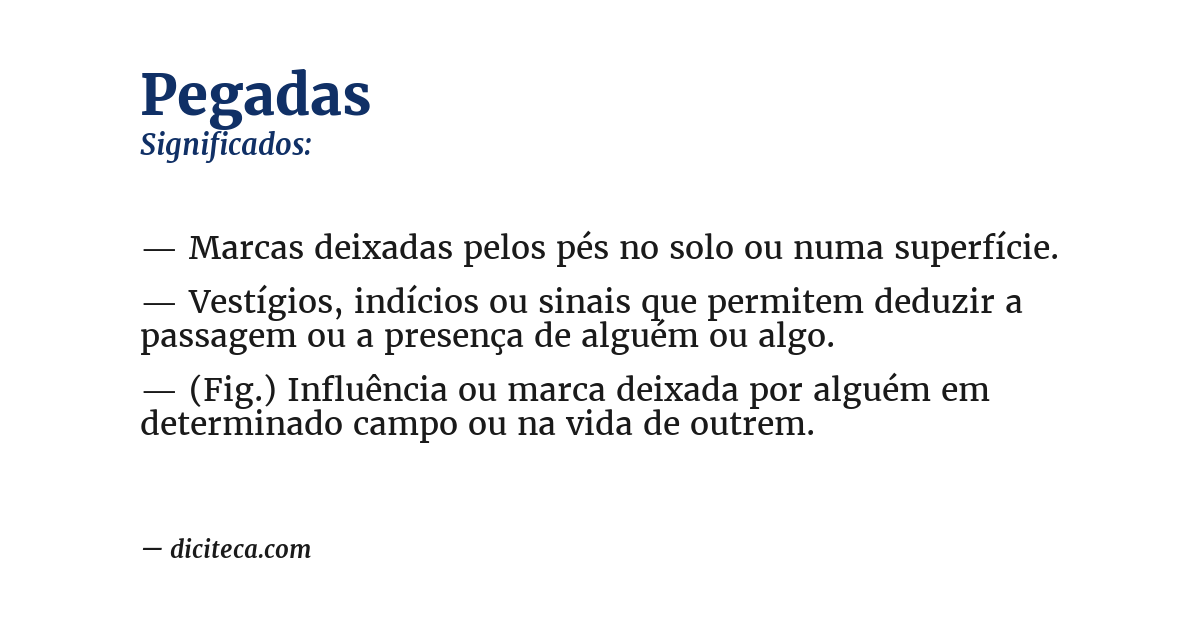 Significado de pegadas