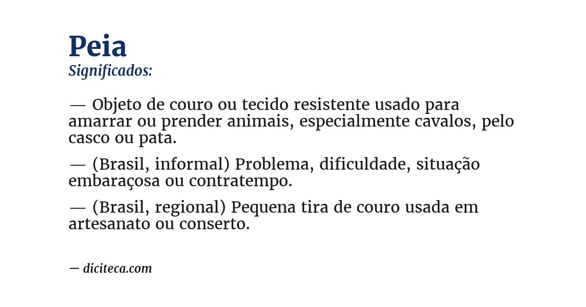 Significado de peia