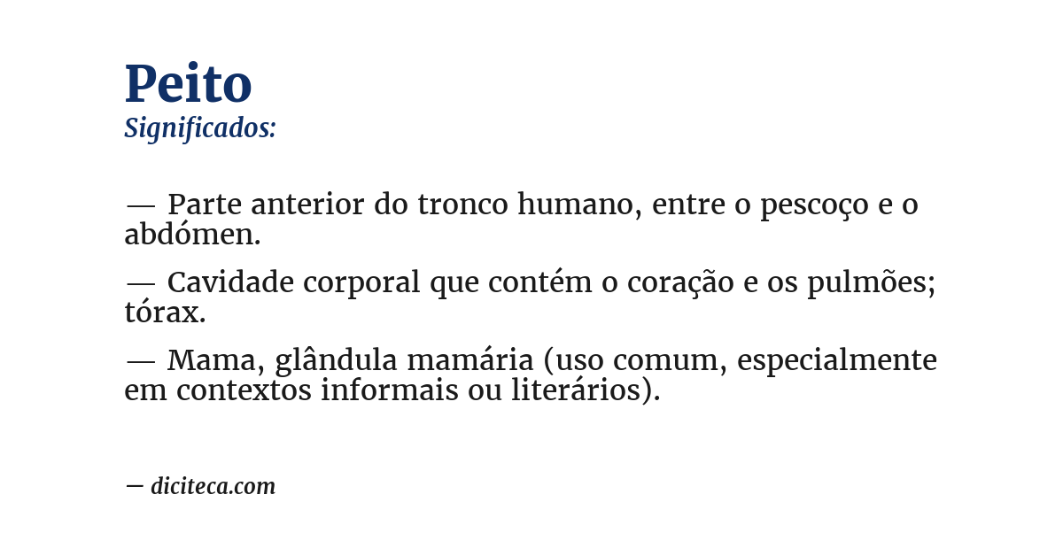 Significado de peito