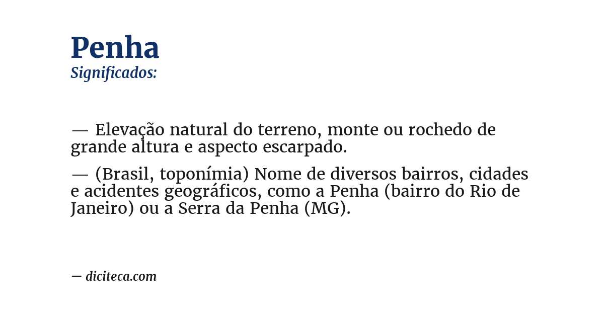 Significado de penha