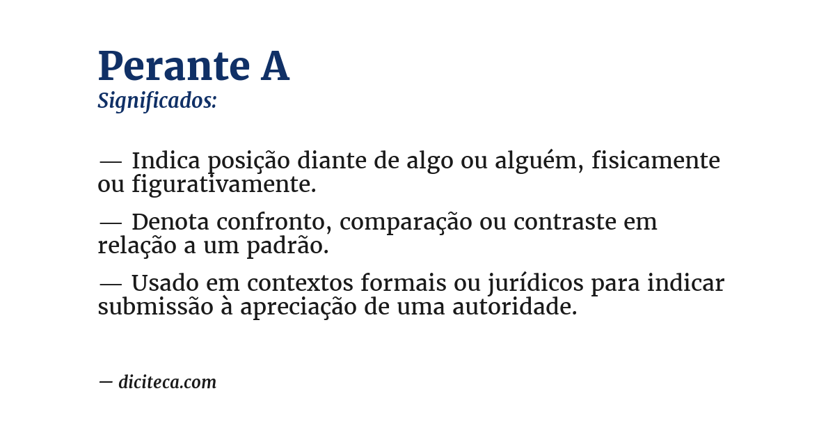 Significado de perante a