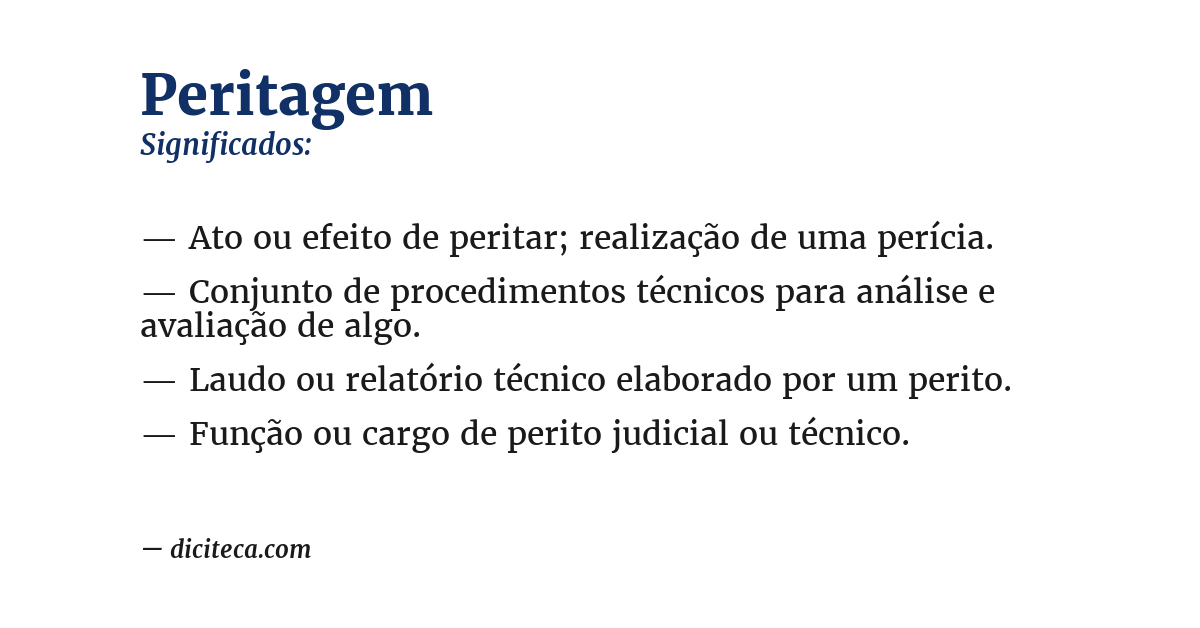 Significado de peritagem