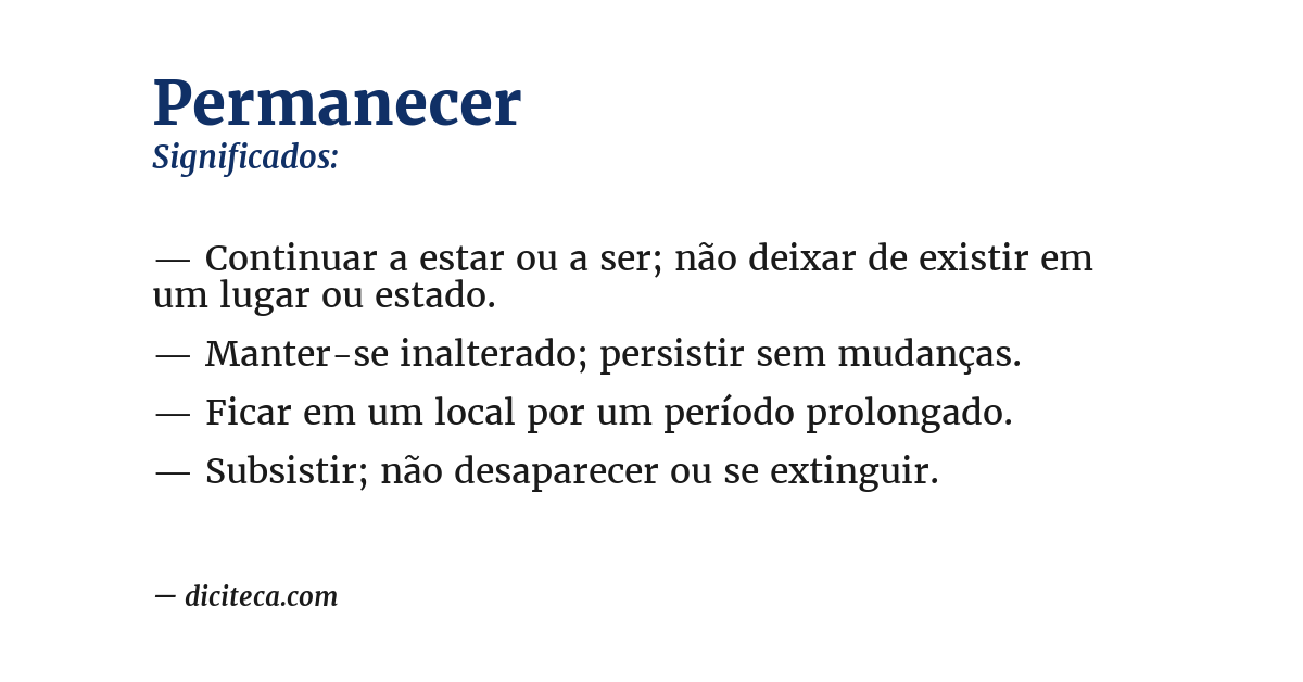 Significado de permanecer