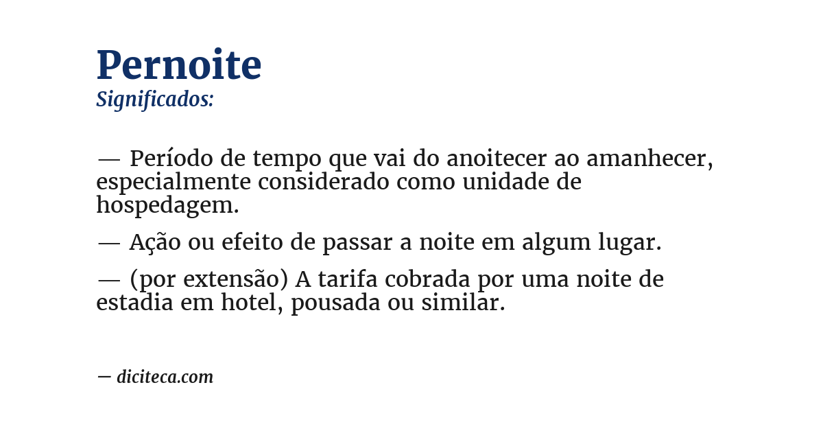 Significado de pernoite