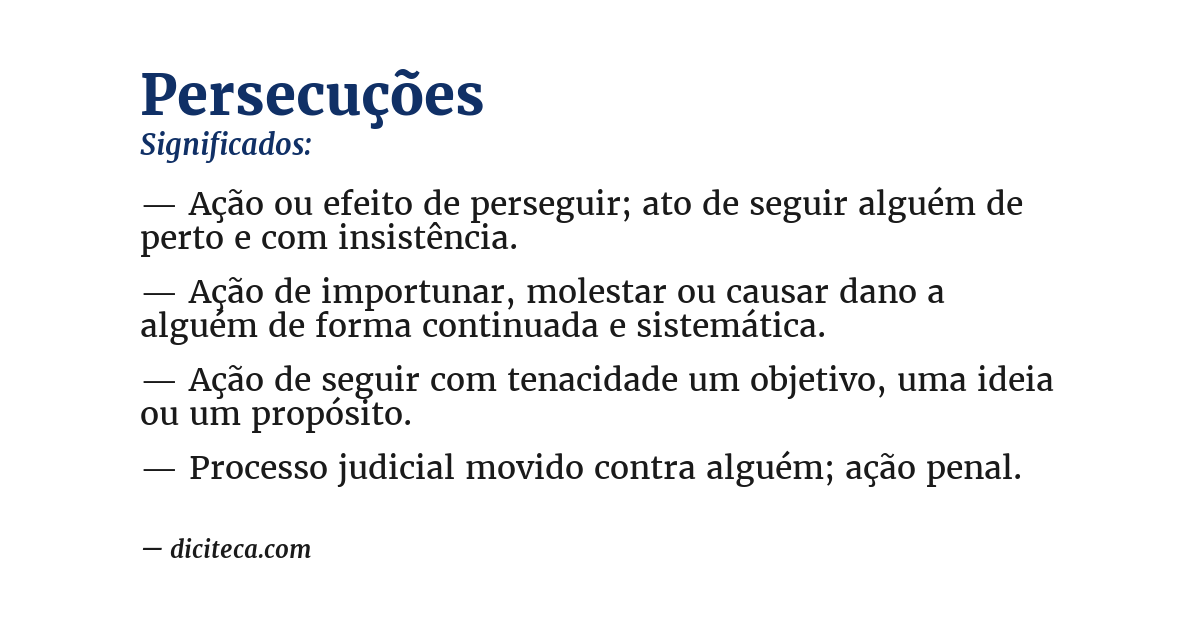 Significado de persecuções