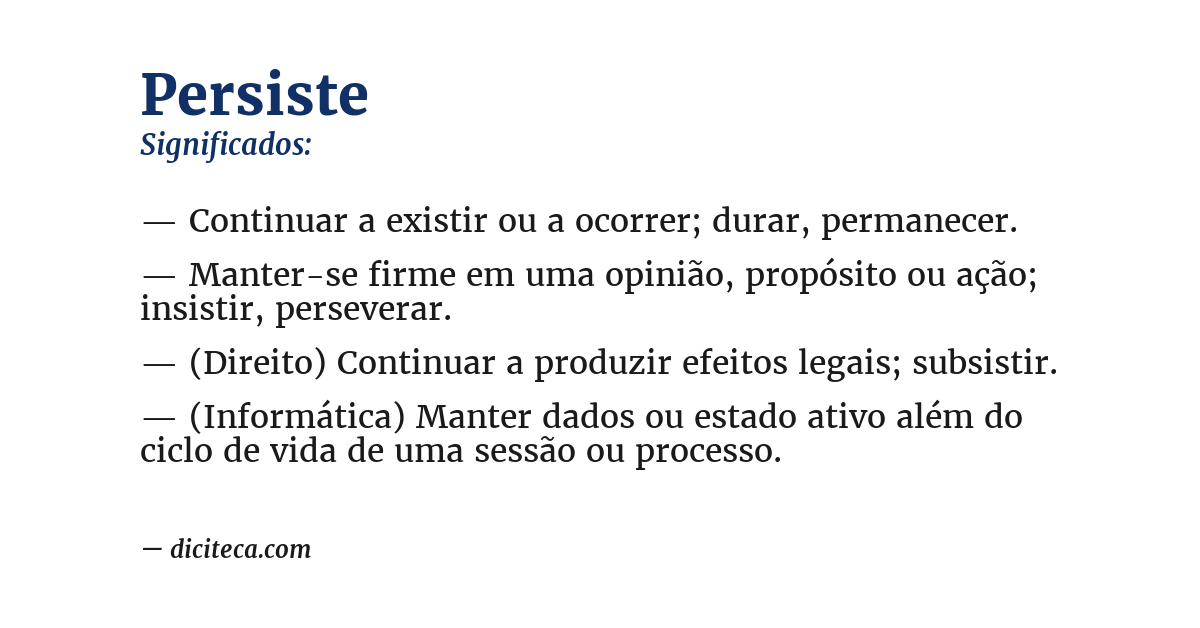 Significado de persiste