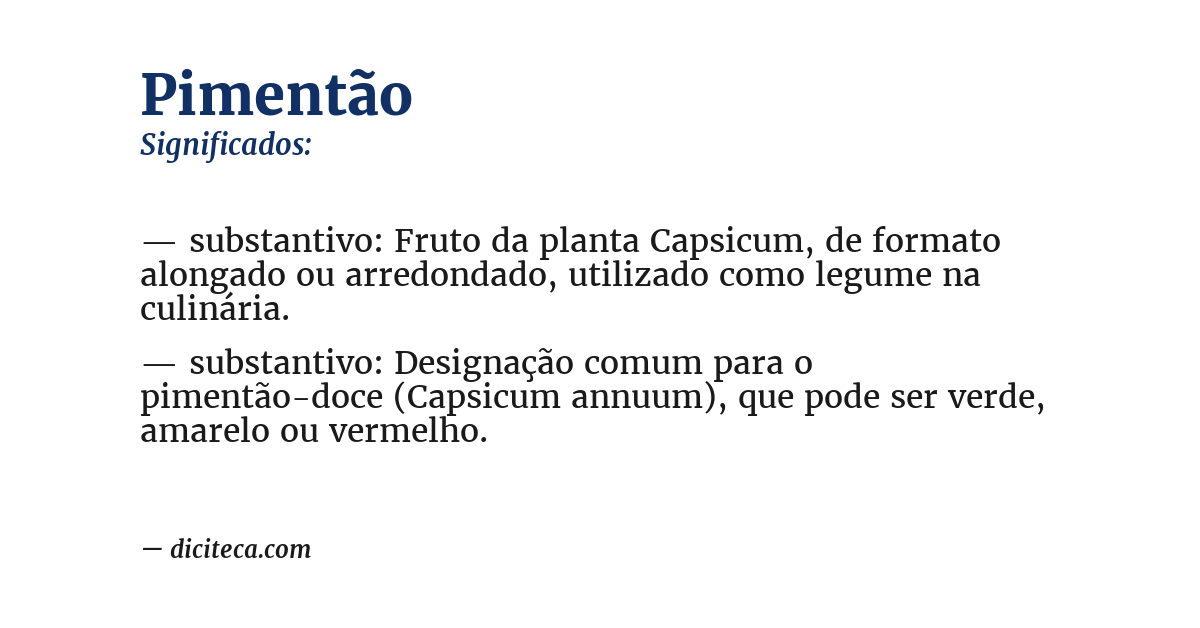 Significado de pimentão