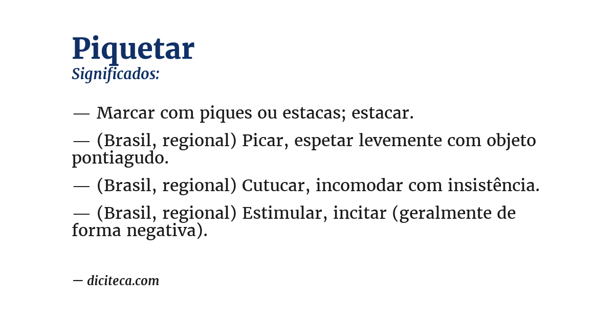 Significado de piquetar