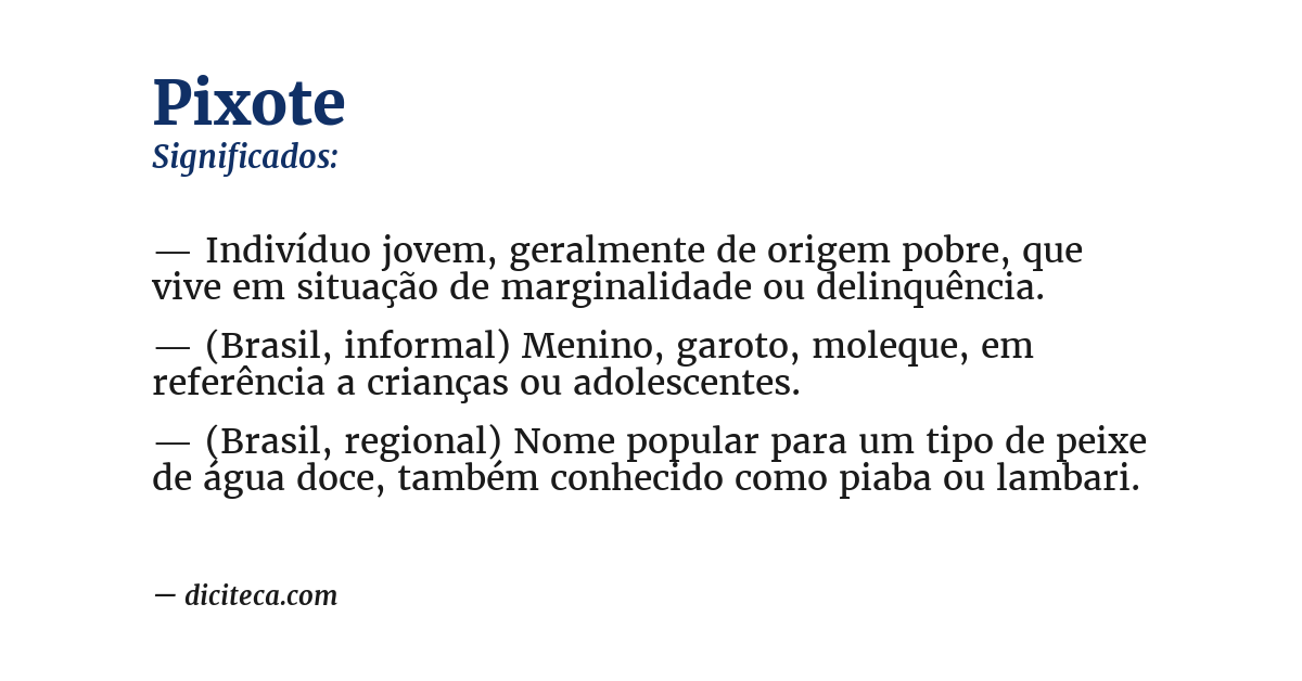 Significado de pixote