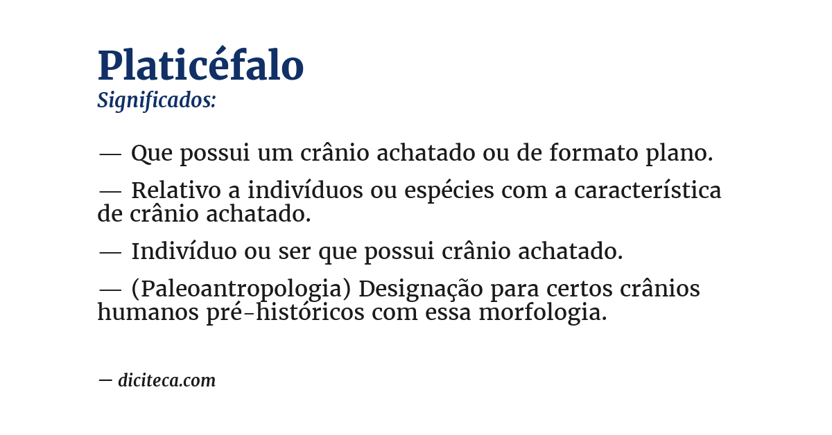 Significado de platicéfalo