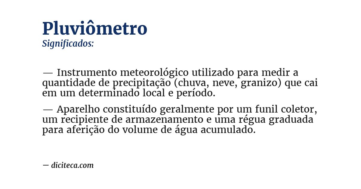 Significado de pluviômetro