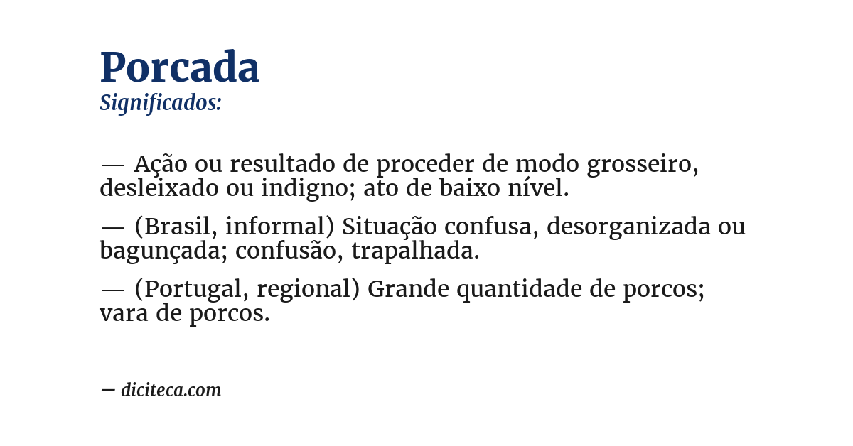 Significado de porcada
