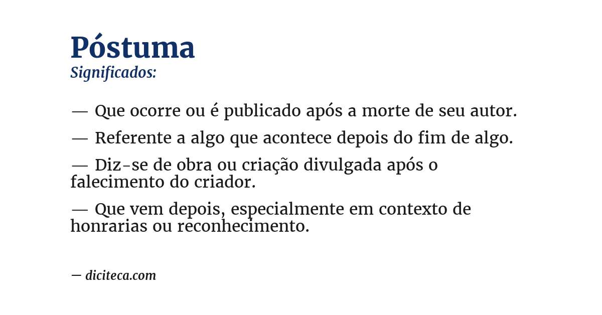 Significado de póstuma