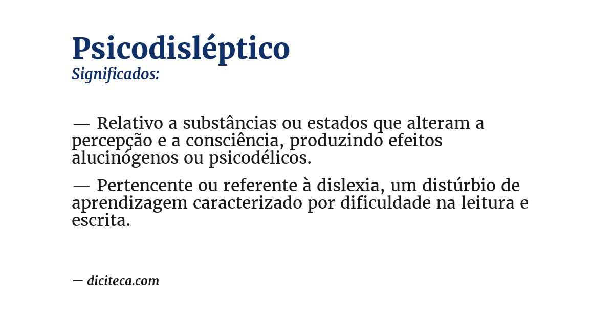 Significado de psicodisléptico